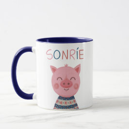 Cerdito feliz sonríe mok