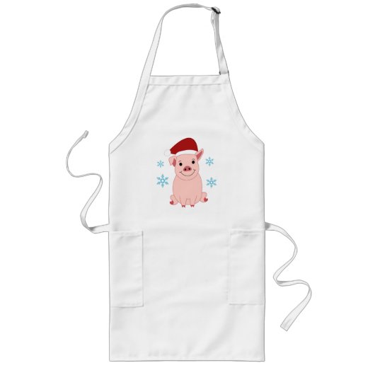 Cerdito navideño sonriente lang schort (Voorkant)