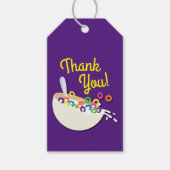 Cereal Bowl Sleepover verjaardagsfeestje Cadeaulabel (Voorkant)