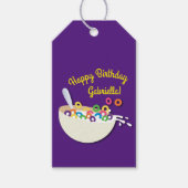 Cereal Bowl Sleepover verjaardagsfeestje Cadeaulabel (Voorkant)