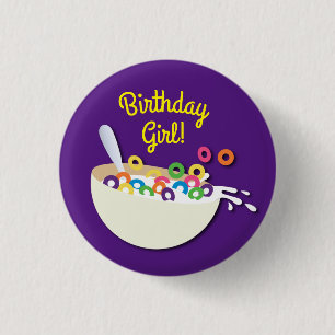 Cereal Bowl Sleepover verjaardagsfeestje Ronde Button 3,2 Cm