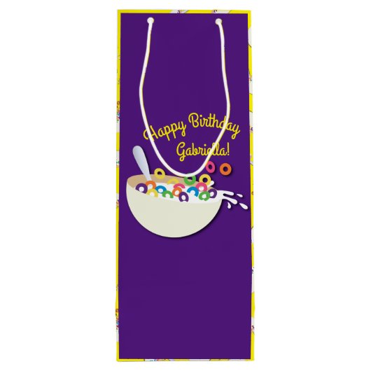 Cereal Bowl Sleepover verjaardagsfeestje Wijn Cadeautas (Achterkant)