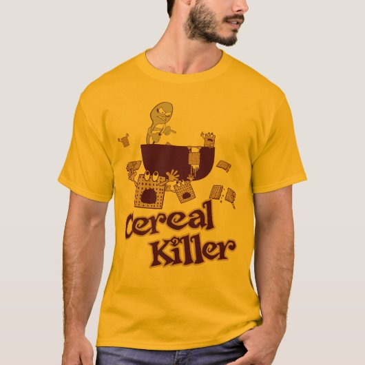 Cereal Killer $24,95 Adult Gold T-shirt (Voorkant)