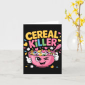 Cereal Killer Cartoon Bowl Funny Breakfast Kaart (Gele Bloem)