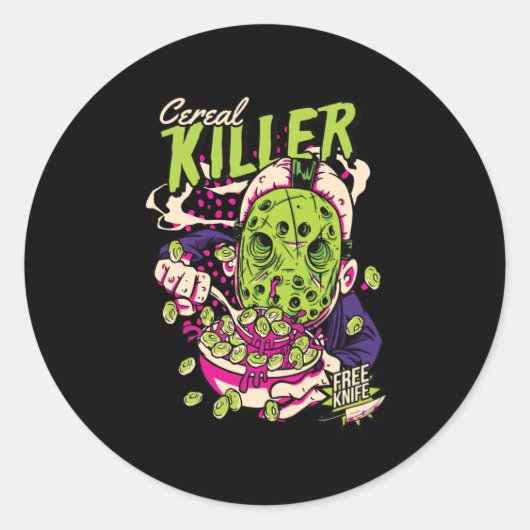 Cereal Killer eng en grappig ochtendgraan Ronde Sticker (Voorkant)