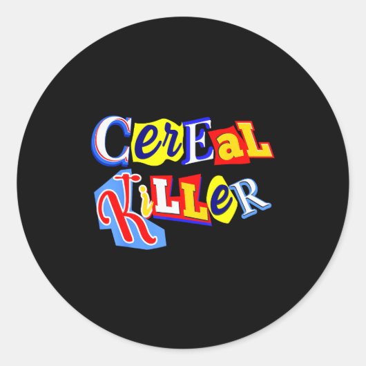 Cereal Killer Food Lover Ironic Funny Breakfast Pu Ronde Sticker (Voorkant)