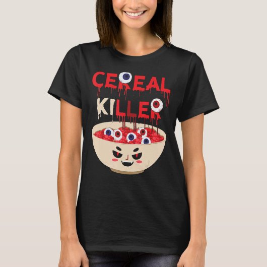 Cereal Killer Food Pun Humor Costume Funny Brawe T-shirt (Voorkant)