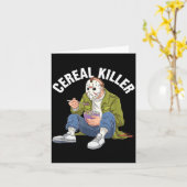 Cereal Killer Funny Halloween Horror Movie Masked  Kaart (Gele Bloem)