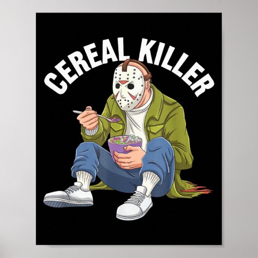 Cereal Killer Funny Halloween Horror Movie Masked Poster (Voorkant)