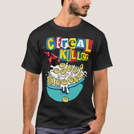 Cereal Killer Grappig Shirt Ontbijt GRAANMOORDENAA (Voorkant)