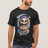 Cereal Killer Grim Reaper Skeleton Eten Kleurrijk T-shirt (Voorkant)