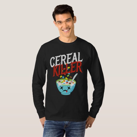 Cereal Killer I Costume Breakfast Cereal Halloween T-shirt (Voorkant volledig)