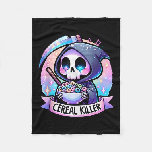 Cereal Killer Ontbijt Cereal Bowl Cereals Skull Fleece Deken (Voorkant)