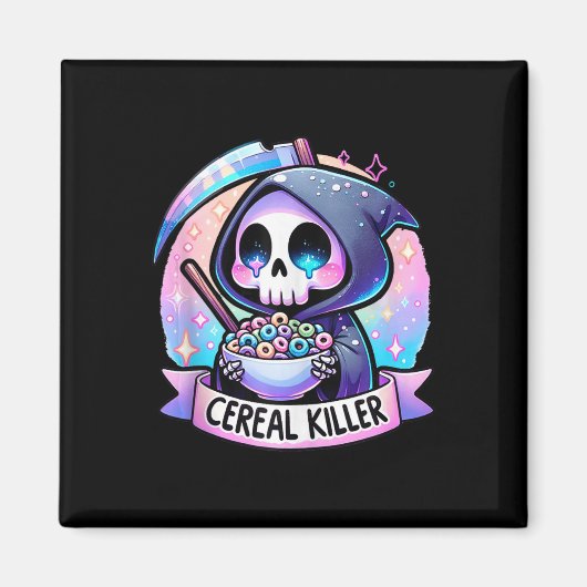 Cereal Killer Ontbijt Cereal Bowl Cereals Skull Magneet (Voorkant)