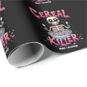 Cereal Killer Ontbijt Grappig Cereal Bowl Skelet Cadeaupapier (Rol Hoek)