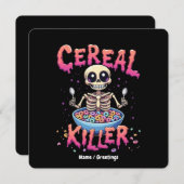 Cereal Killer Ontbijt Grappig Cereal Bowl Skelet Kaart (Voorkant / Achterkant)