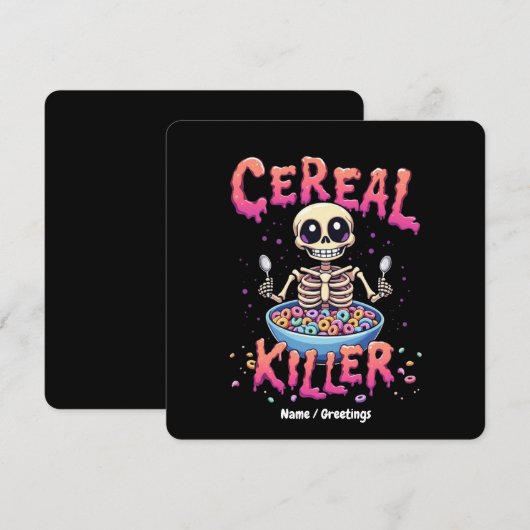 Cereal Killer Ontbijt Grappig Cereal Bowl Skelet Kaart (Voorkant / Achterkant)