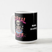 Cereal Killer Ontbijt Grappig Cereal Bowl Skelet Koffiemok (Voorkant links)