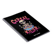 Cereal Killer Ontbijt Grappig Cereal Bowl Skelet Notitieboek (Rechterzijde)