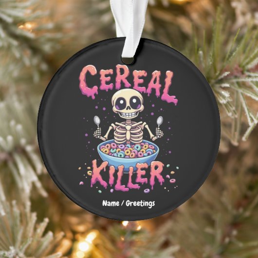 Cereal Killer Ontbijt Grappig Cereal Bowl Skelet Ornament (Boom)