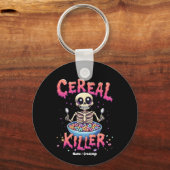 Cereal Killer Ontbijt Grappig Cereal Bowl Skelet Sleutelhanger (Voorkant)