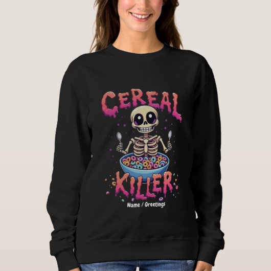 Cereal Killer Ontbijt Grappig Cereal Bowl Skelet Trui (Voorkant)