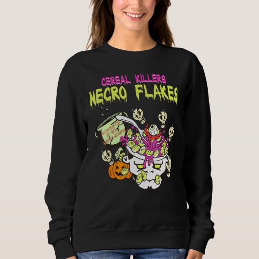 Cereal Killer Zombies Horror Pun Cereal Food Theme Trui (Voorkant)