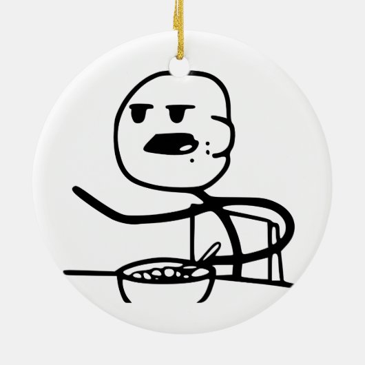 Cereal Meme Guy Keramisch Ornament (Achterkant)