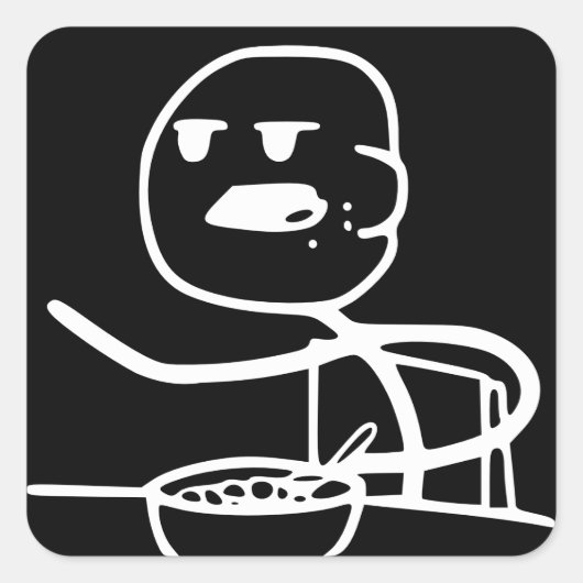 Cereal Meme Guy Vierkante Sticker (Voorkant)