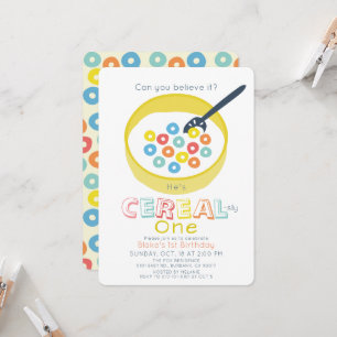 Cereal-sly Eén Gele Ontbijtgranen 1e Verjaardag Kaart