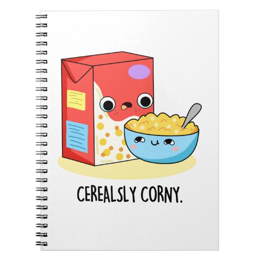 Cerealsly Corny Grappige Melk Cereal Woordgrap Notitieboek (Voorkant)