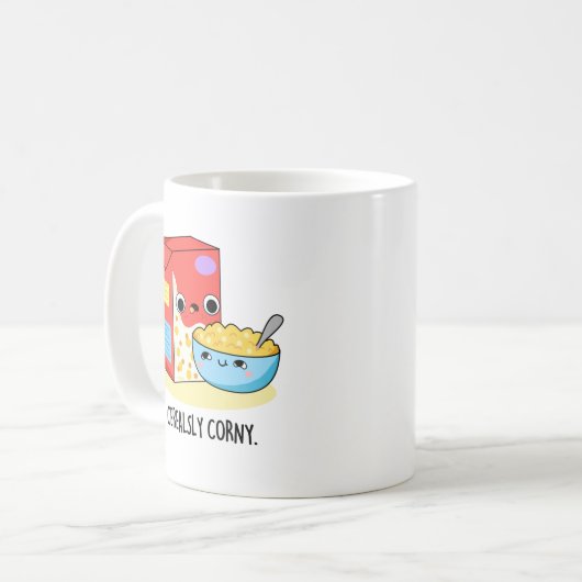 Cerealsly Corny Grappige Melk Graanwoordspeling Koffiemok (Voorkant links)