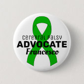 Cerebral Palsy Advocate Ribbon White Button (Voorkant)