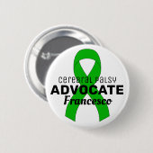 Cerebral Palsy Advocate Ribbon White Button (Voorkant /achterkant)