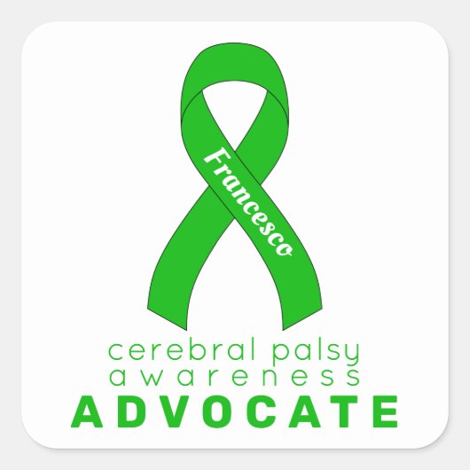 Cerebral Palsy Advocate White Square Sticker (Voorkant)