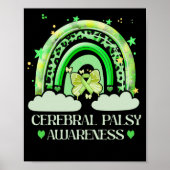Cerebral Palsy Awareness Bleaching Rainbow Boho Poster (Voorkant)