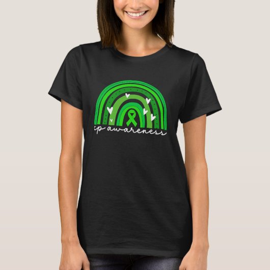 Cerebral Palsy Awareness For Women Green Ribbon Cp T-shirt (Voorkant)