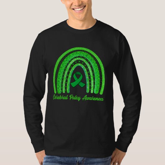 Cerebral Palsy Awareness Month Retro Rainbow Brain T-shirt (Voorkant)