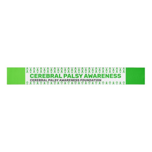 Cerebral Palsy Awareness Pattern Ribbon Grosgrain Lint (Voorkant)