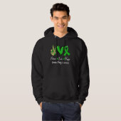 Cerebral Palsy Awareness Peace Love Hope Green Rib Hoodie (Voorkant volledig)