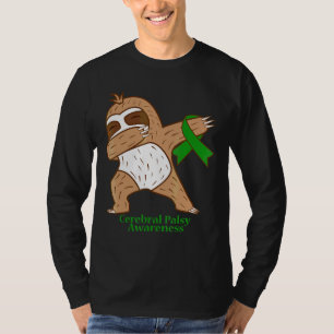 Cerebral Palsy Awareness Ribbon Dabbing Sloth Warm T-shirt