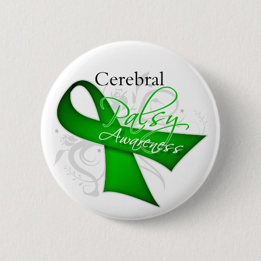 Cerebral Palsy Awareness Ribbon Ronde Button 5,7 Cm (Voorkant)