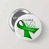 Cerebral Palsy Awareness Ribbon Ronde Button 5,7 Cm (Voorkant /achterkant)