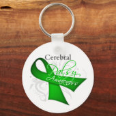 Cerebral Palsy Awareness Ribbon Sleutelhanger (Voorkant)