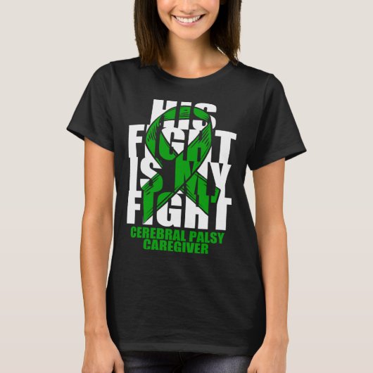 Cerebral Palsy Caregiver Awareness Month Green Rib T-shirt (Voorkant)
