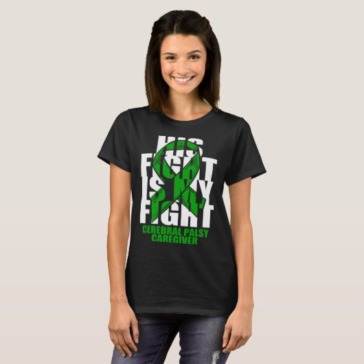 Cerebral Palsy Caregiver Awareness Month Green Rib T-shirt (Voorkant volledig)