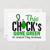 CEREBRAL PALSY Chick Gone Green Briefkaart (Voorkant / Achterkant)