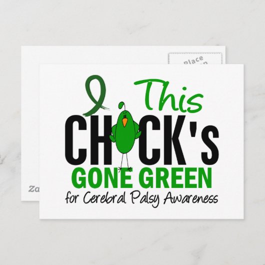 CEREBRAL PALSY Chick Gone Green Briefkaart (Voorkant / Achterkant)