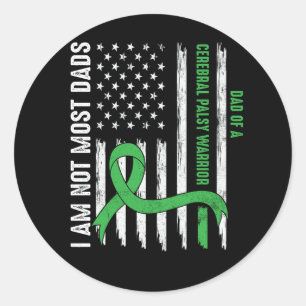 Cerebral Palsy CP Awareness Meest Dads Warrior Sur Ronde Sticker