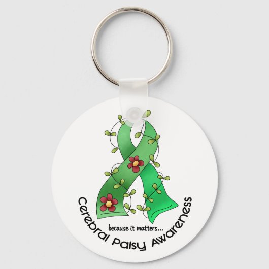 Cerebral Palsy FLOWER RIBBON 1 Sleutelhanger (Voorkant)